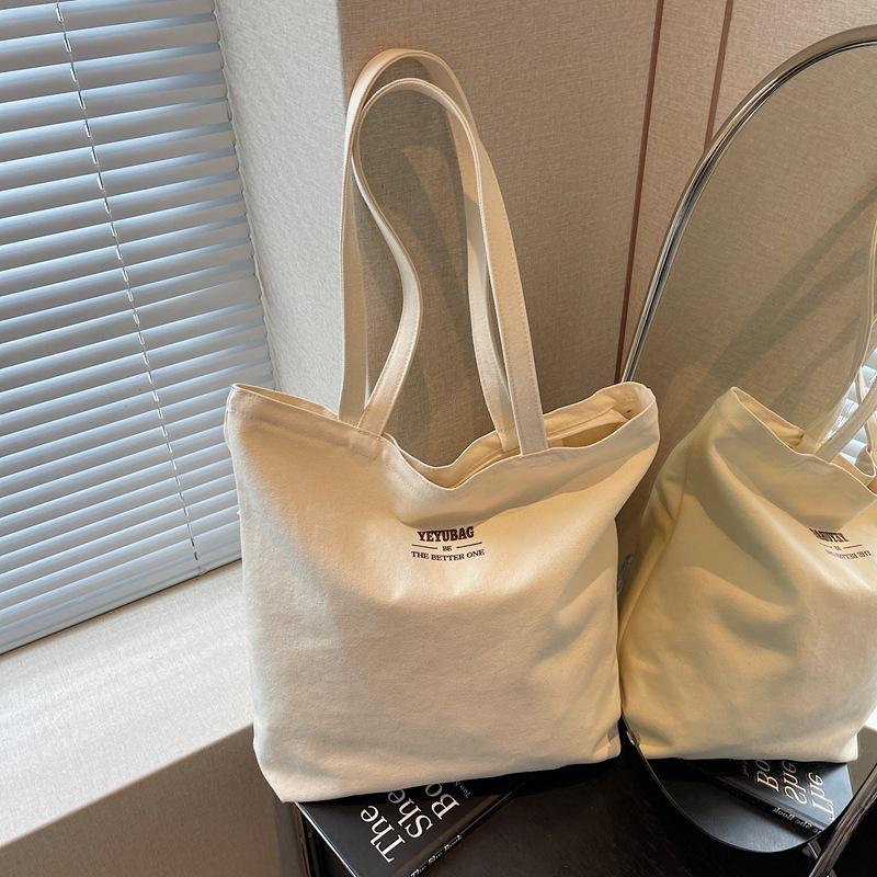 Canvas bag women's large-capacity new autumn and winter versatile shoulder bag casual college student class tote bag