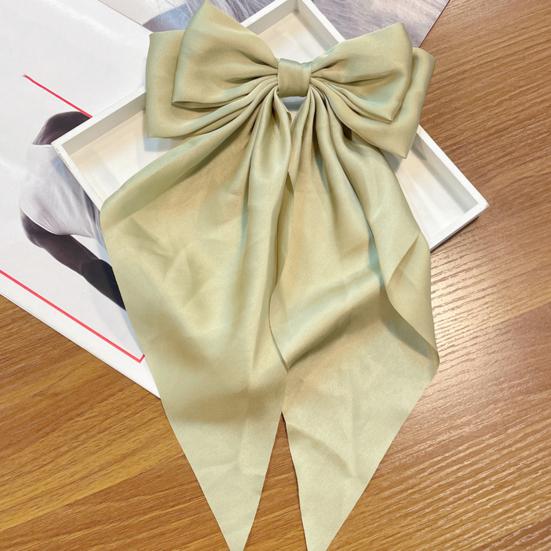 Women Hairpin Large Size Long Ribbon Bowknot Decor Spring Hair Clip Lightweight Back Head Hair Pin Hair Accessory