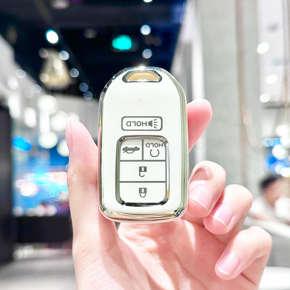 

5 Buttons TPU Car Key Cover Case Shell Fob Holder Keyless For Honda CRV XR-V CR-V Fit Civic Accord HR-V HRV City Odyssey білий