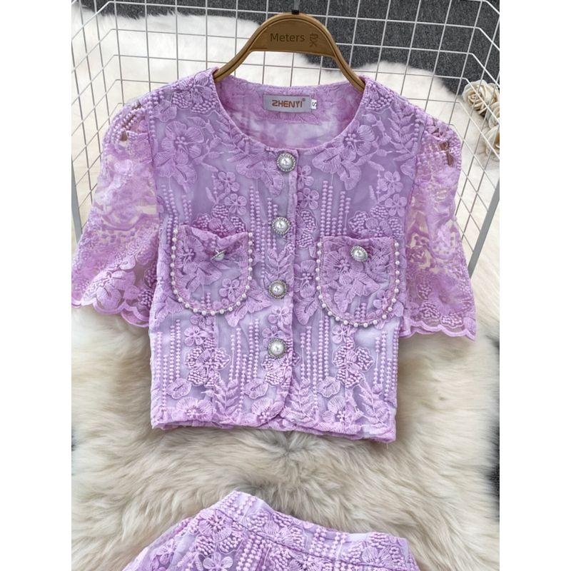 Classic Style Accessible Luxury Fancy Water Soluble Lace Summer Dress