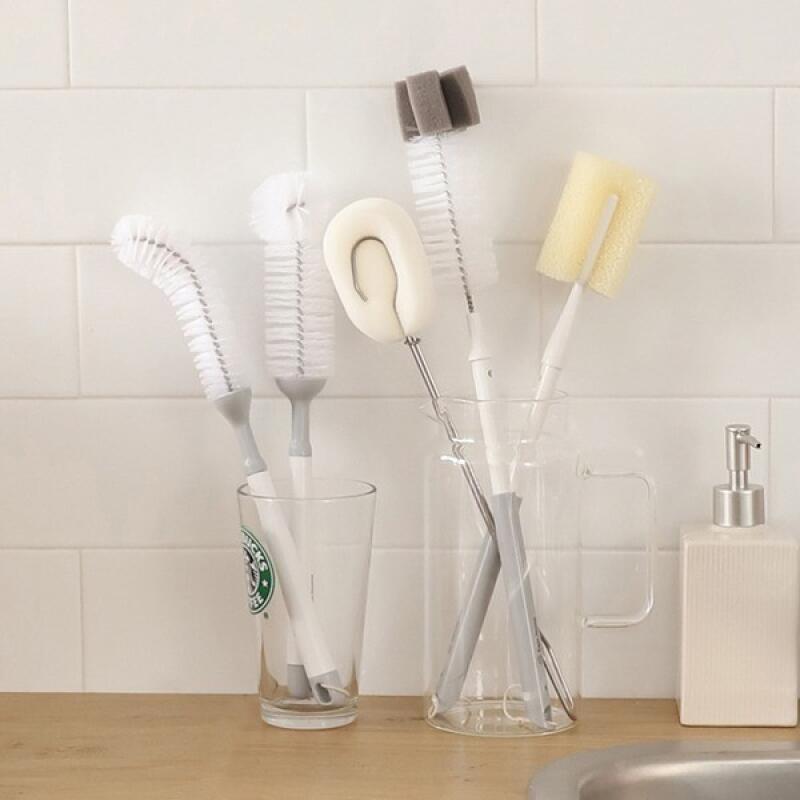 

5 types of adjustable length brushes for tumblers, water bottles, baby bottles, and long cups 2-stage filter bottle cleaning brush