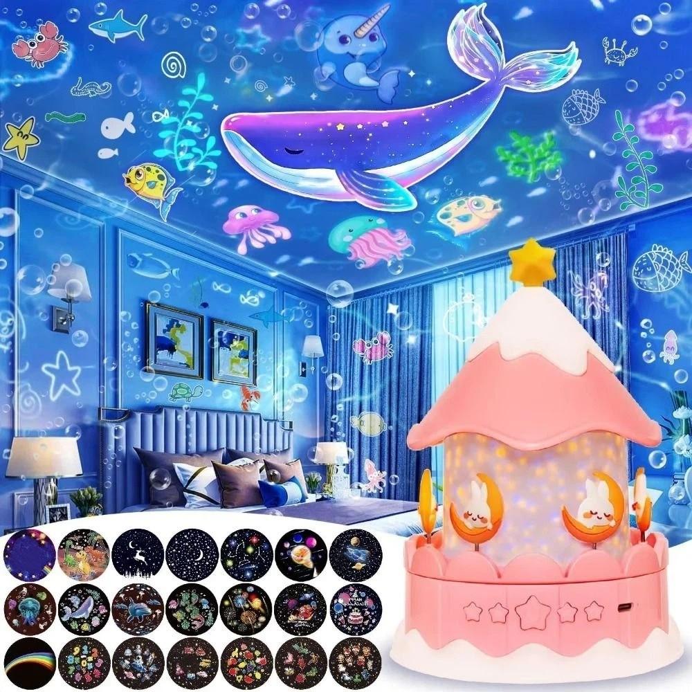 Rotating Rotating Carousel Music Box Gentle Melodies Musical Projector Toy Night Light Girls