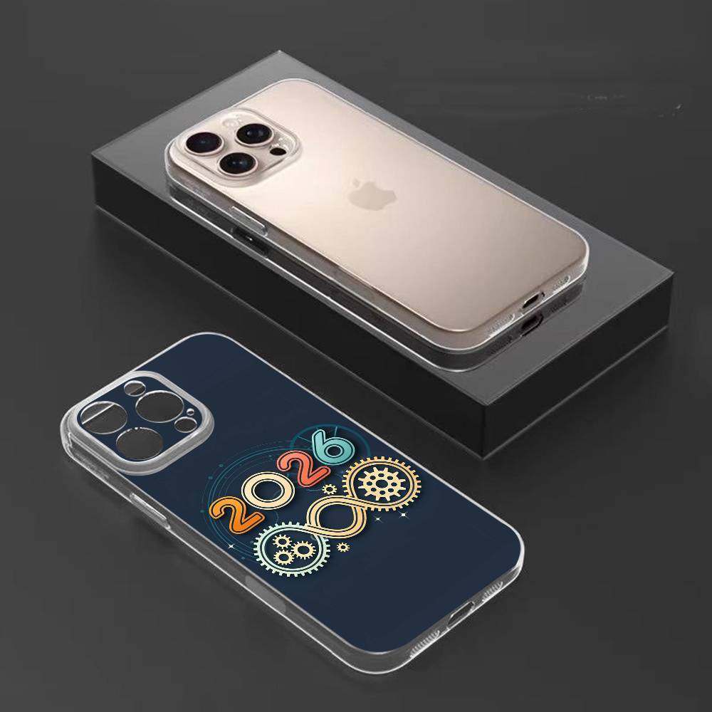 The Year 2026 Phone Case For iPhone17,16,15,14,13,12,11 Plus,Pro Max Soft Transparent Cover