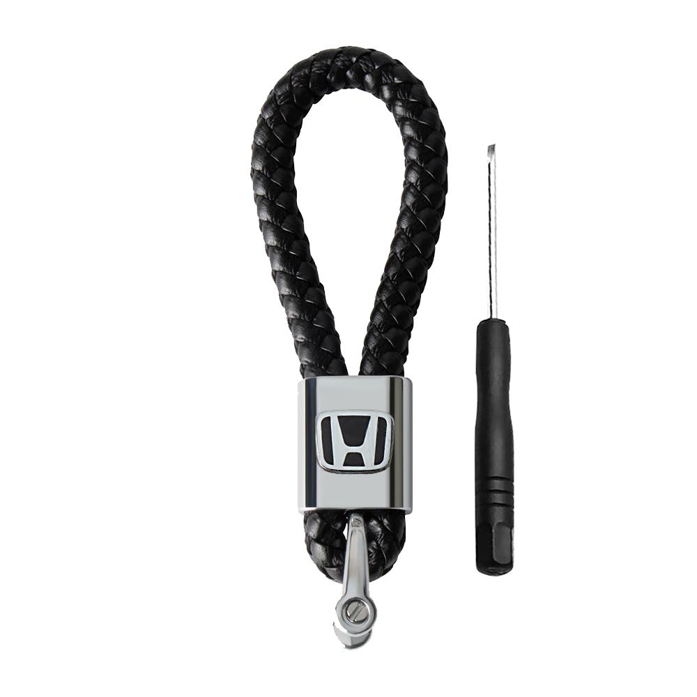 3D Metal Leather Car Emblem Key Chain Keyring Pendants Accessories For Honda Civic 10th 11th Gen Hrv Jazz City Fit 7 Crv Odyssey IP8