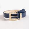 New Women's Crocodile Pattern Buckle Crocodile Pattern Patent Leather Chic Fashion European and American Business Belt