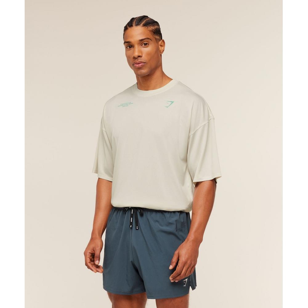 Gymshark Washed T shirT sofT whiTe Pop Turquoise condiTioning Club