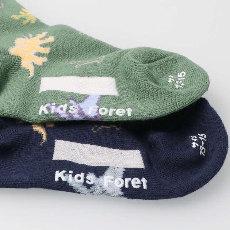【子供服】 Kids Foret (キッズフォーレ) 恐竜柄クルーソックス・靴下 11cm-20cm B51300