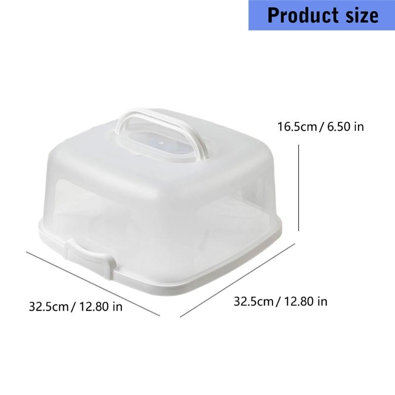 Transparent Cake Storage Box With Handle For Baking Snacks Bread Dust Proof Food Container For Kitchen Countertops