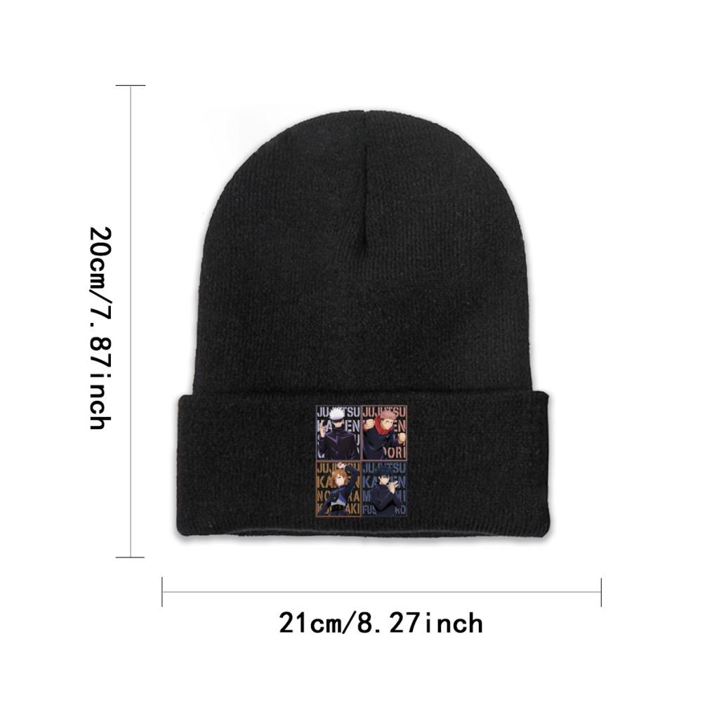 Jujutsu Kaisen Satoru Gojo Yuji Itadori Megumi Knitted Hat Beanie Autumn Winter Hats Warm Fashion  Caps for Unisex Women Gifts
