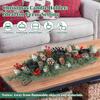 1PC Artificial Pine Cones Classic Candle Tray Festive Red Berries Tabletop With 3 Pillar Candle Stands Holiday