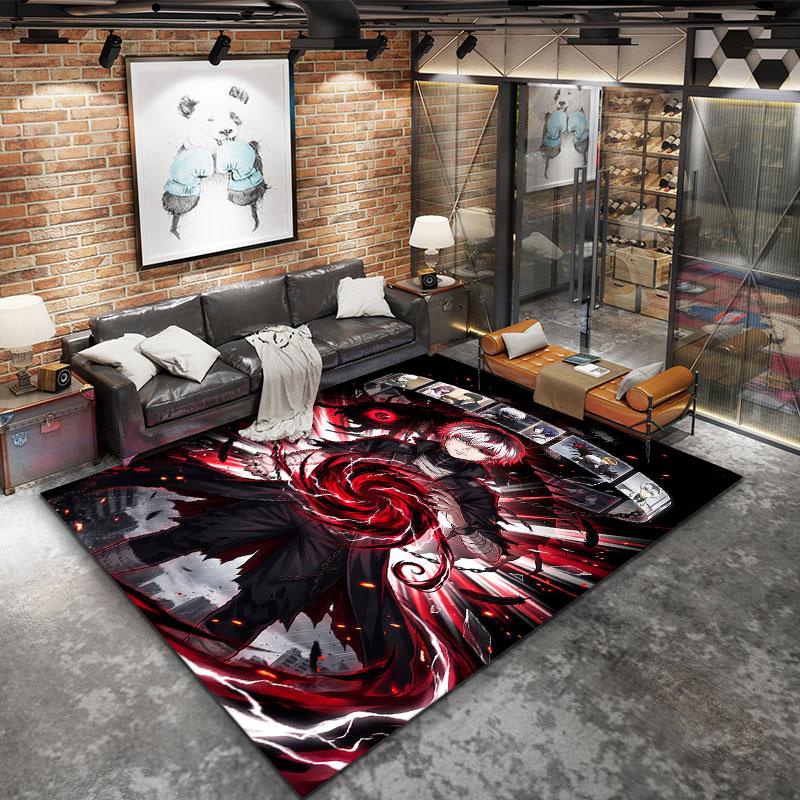 Tokyo Ghoul Teppich Teppich für Wohnzimmer Schlafzimmer Zuhause Sofa Dekoration Kinder Spielen Rutschfeste Bodenmatte
