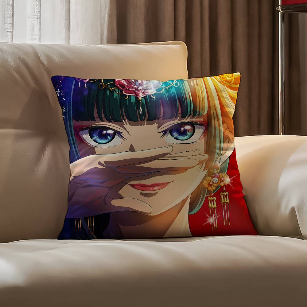 The Apothecary Diaries maomao Pillow Case Anti-dustmite Pillowcase Invisible zipper silky short plush Sofa cushion cover