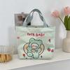 2 cute cartoon printed handbag women's large-capacity canvas shopping bag hand carry work bento bag