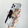 Leopard Print Glacier Shell iPhone Case for Apple 17, 16, 15 Plus & 14 Pro Max