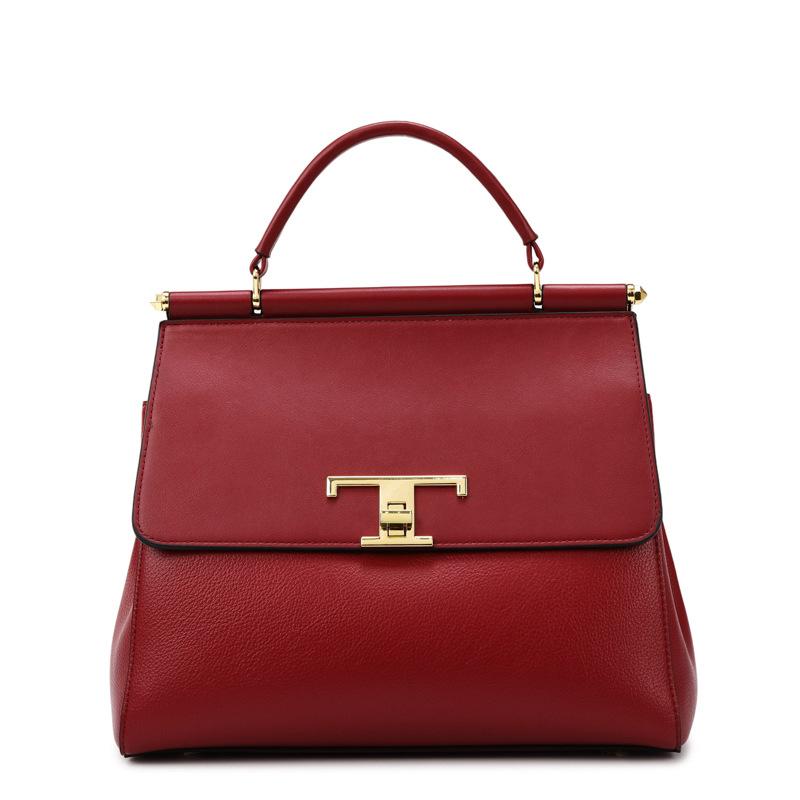 Handbag Women's Large Capacity Contrast Color Commuting Bag High-end Flip Commuting Tote Bag