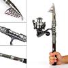 Fishing Rod Reel Combos with Carbon Telescopic Spinning Rod and 13+1BB Spinning Reel Rod Set