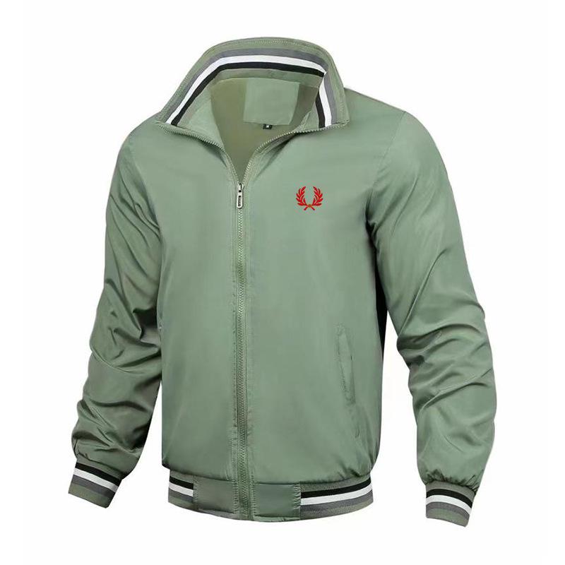 Herren Stickerei Weizen Stehkragen Baseballjacke - Große Größen Lässige Mode für Frühling und Herbst