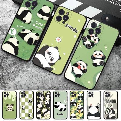 Cute Panda Phone Case For iPhone 15 6 7 8 Plus 11 12 13 14 Pro SE 2020 MAX Mini X XS XR Back Funda Cover
