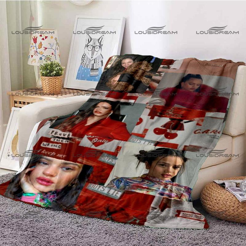 Pop Female Star Flannel Decorative Thin Blanket Rosalia Vila Tobella Beautiful Photo Blanket Portable Home Travel Office Blanket