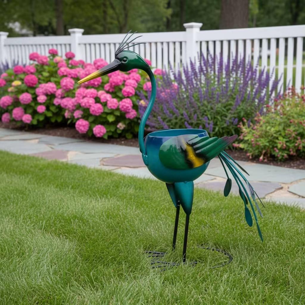 Vögel Pflanzgefäß Metallskulptur Dekorativ für Gärtner, Hausbesitzer, Terrasse,
