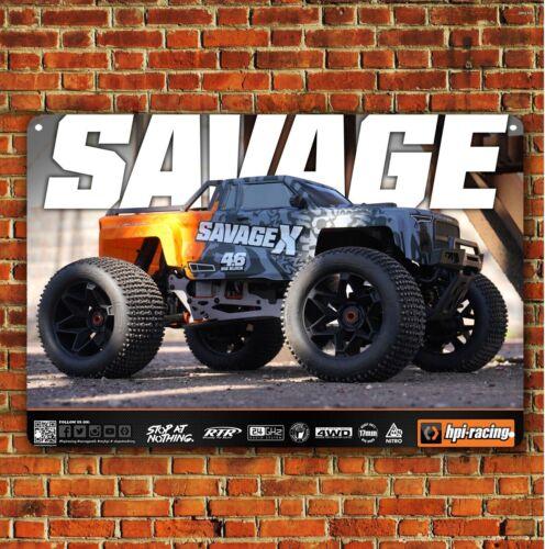 

Metal Poster Rc Car Tin Sign Plaque Hpi Savage X Truckaluminum 20x30cm（7.8x11.8inch）