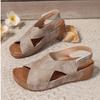 Women's Platform Color Block Gladiator Sandals Chunky Sole Velcro Open Toe Beach Slides