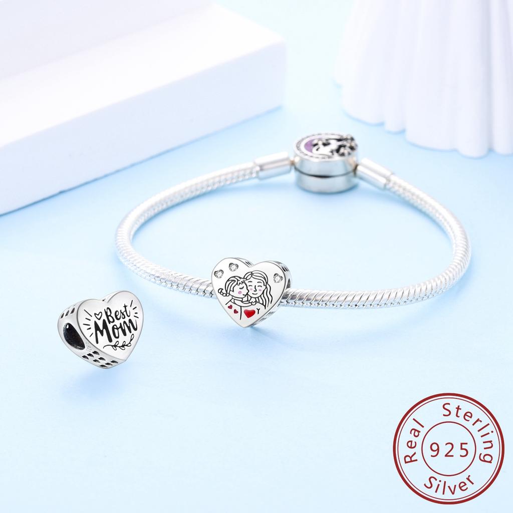 Fit Original Bracelets Copper Love The Best Mom Charms Pendant Beads For Women Fine Diy Jewelry Making Gifts