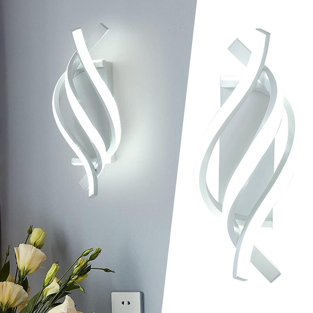 LED Spiral Wall Light Modern Design Indoor Mounted Bedside Lamp with Integrated LED Panel for Home and Office Lighting