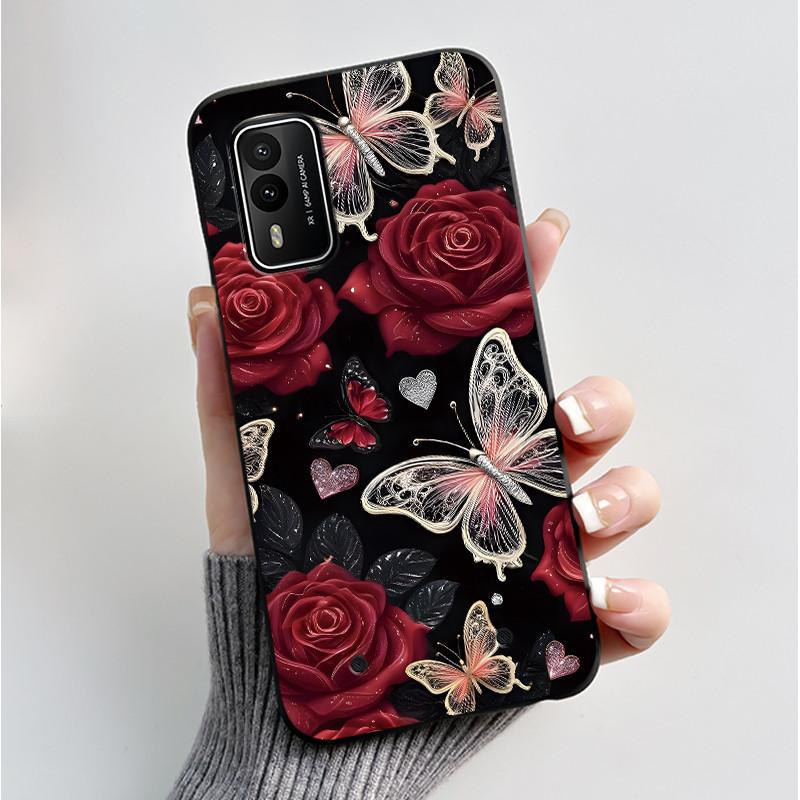 Printed Phone Case For Nokia XR21 Coque Capa Soft Silicone Black Shell Cover Cute Flower Cartoon Casing Fundas