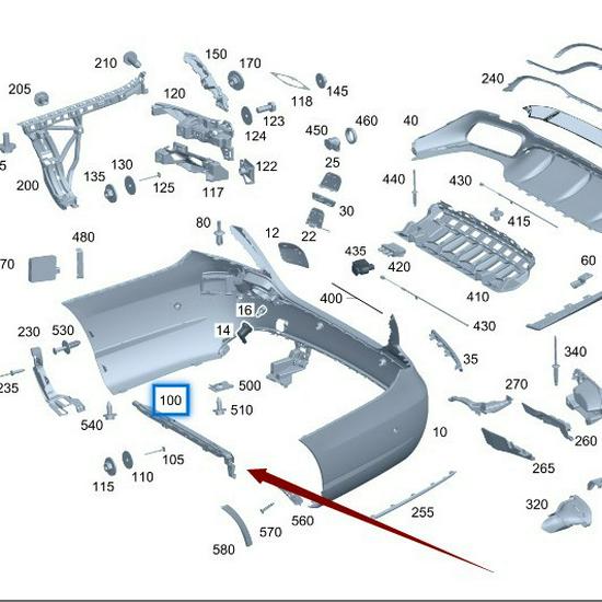 Rear Bumper Bracket & Liner Compatible with Mercedes-Benz W213 E260/E300 (Part: A2138850765)