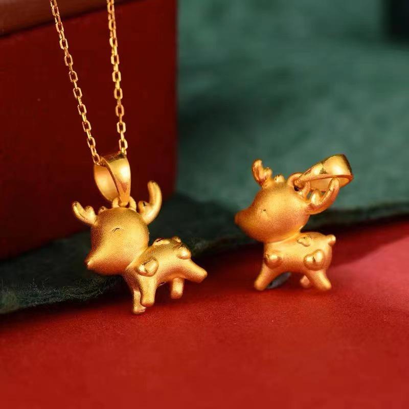 Elegant Reindeer Necklace for Women - Light Luxury Christmas Design, 2023 Style