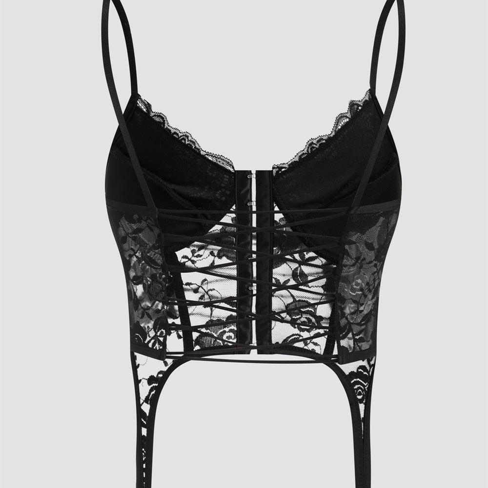 Sexy Spitzen Rückenfreies Überkreuztes Camisole Top