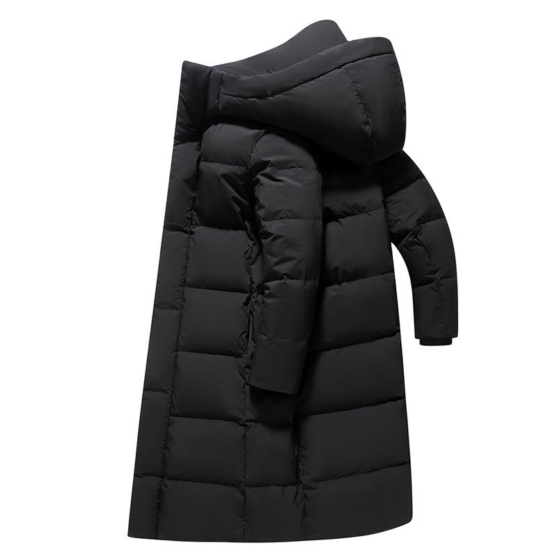 

Men s and Women s Mid-Length Hooded Winter Jacket with 90% White Duck Down - Warm and Fashionable L чорний