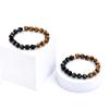Men's Geometric Agate Tiger Eye Stone Bead Bracelet