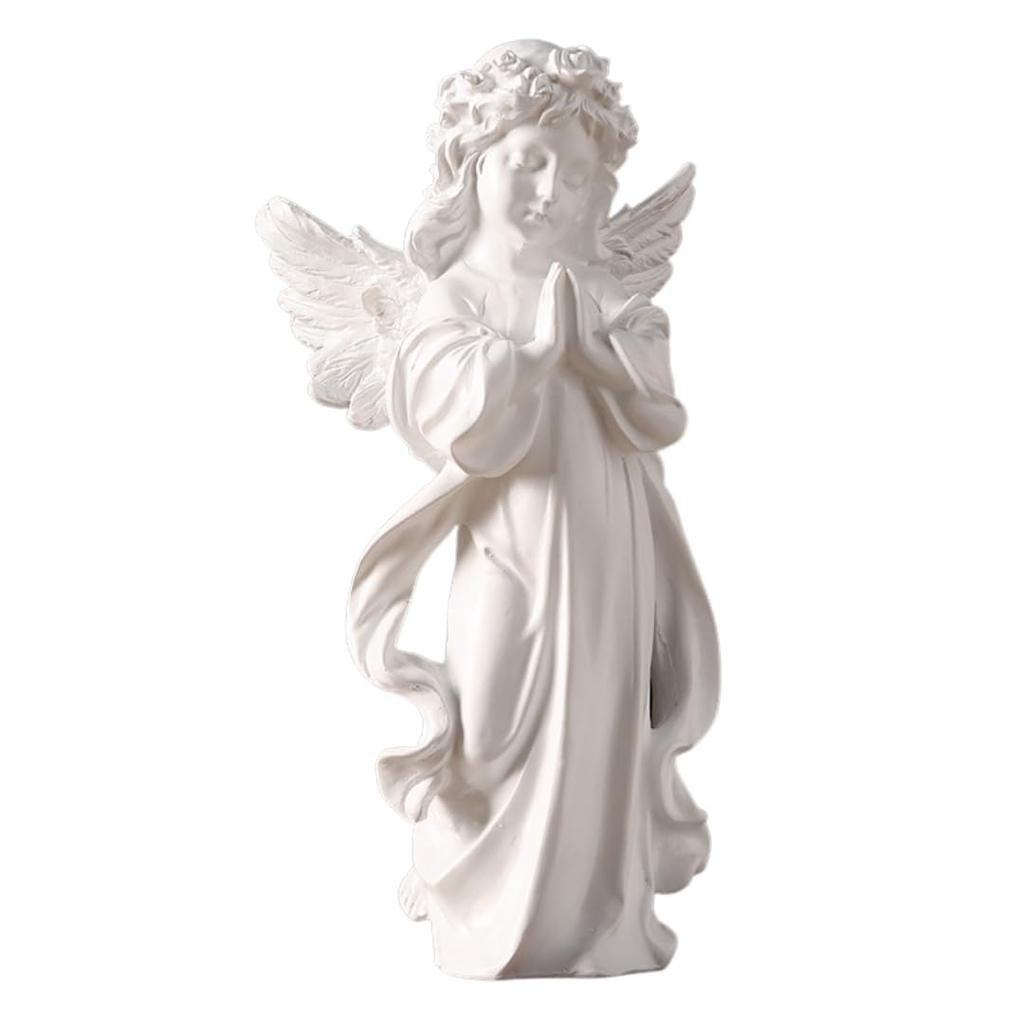 Praying Angel Statue, White, Large, Medium, and Small Resin Figurine, Peace Statue, Prayer Angel, Interior Decoration, Gardening, Crafts, Sculpture,