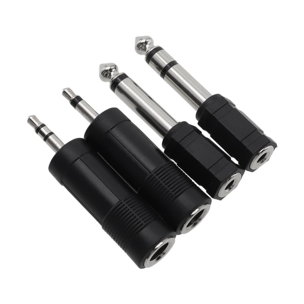 4 pièces Adaptateurs Connecteurs Casque Stéréo 3,5 mm vers 6,35 mm Compatibles avec les Systèmes Audio Domestiques, de Bureau, de Conférence et Éducatifs