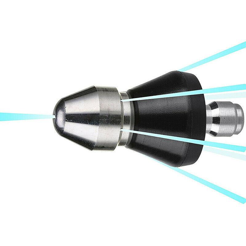 Metalen 1/4" Snelkoppeling Hogedrukreiniger 6-Jets Mondstuk Universele Wasmachine Afvoerpijp Baggeren Reinigingsmondstuk