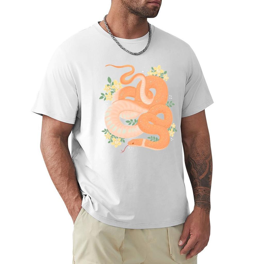 Ringnecked Snake And Yellow Flowers Tshirt Street Art Print Tee Shirt