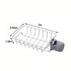 Faucet Sponge Holder for Kitchen Sink, Sponge Drain Rack, Stainless Steel Hanging Storage Rack, Soap Dish Brush Dishcloth
