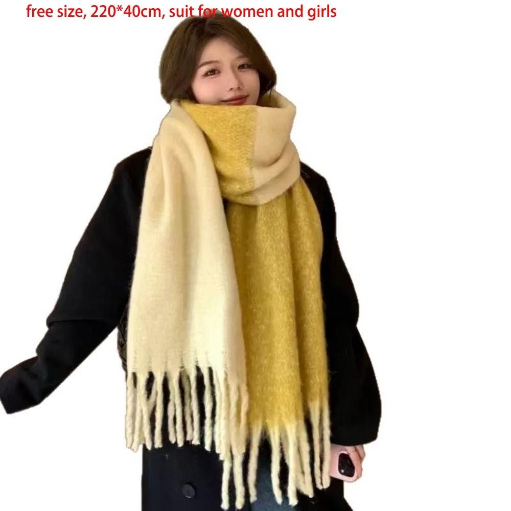 New Warm Scarf Soft Mohair Long Tassel Scarves Windproof Coldproof Scarves Bib Gift