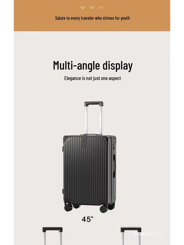 Women's Retro Large Capacity Trolley Case with Password Lock: Durable Travel Suitcase