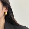 Minimalist Pleated Metal Round Earrings, Earrings, Retro Light Luxury Three-Dimensional Personality Unique Cold Premium Earrings