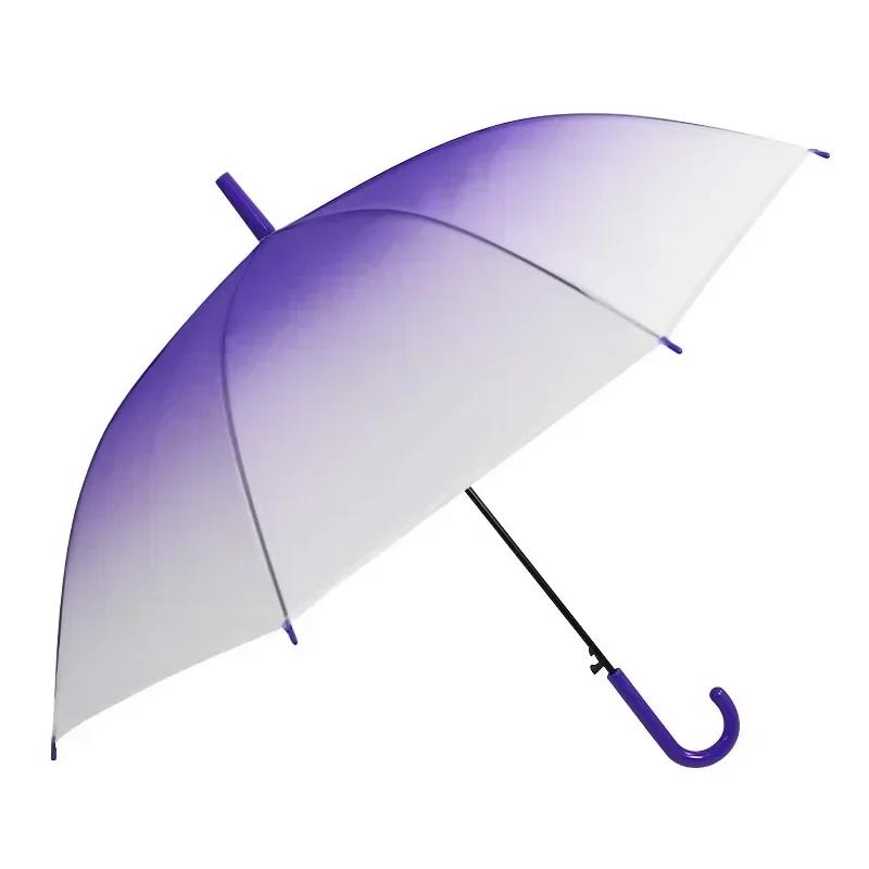Automatic Transparent Umbrella for StudentsChildren Long Handle Straight Rod Environmentally Friendly Transparent Umbrella
