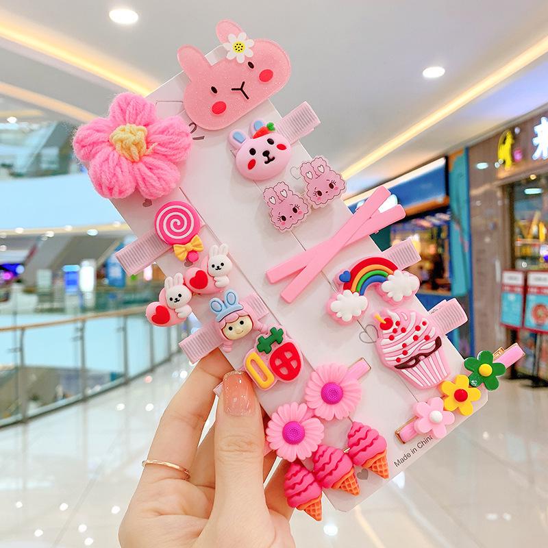 Set of 50 Pink Cute Hair Clips – Sweet Girly Bangs Clips, Japanese Cartoon Hair Accessories