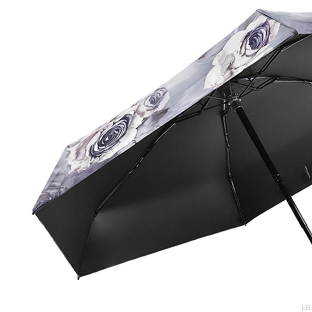 Mini Umbrella Oil Painting Folding Lightweight Men Women Rain Sun Protection