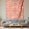 Cute Bear and Honey Pattern Design Patterned Tapestry Decorative Wall Hanging, Home Bedroom Living Room Decor