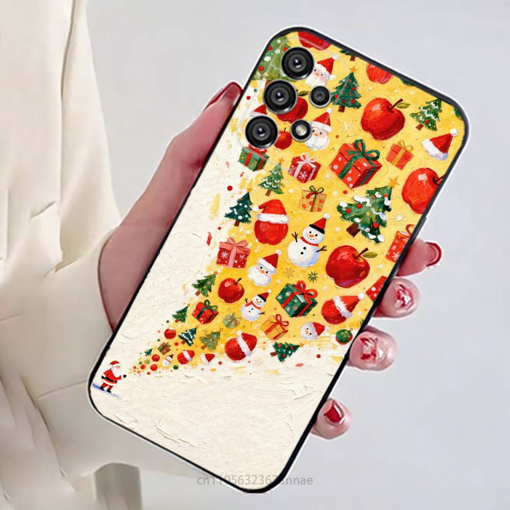 

Cartoon Christmas Style Phone Case For Samsung Galaxy A13,21s,22,31,32,52,53,71,80,A91 Soft Black Shell Samsung A73 5G