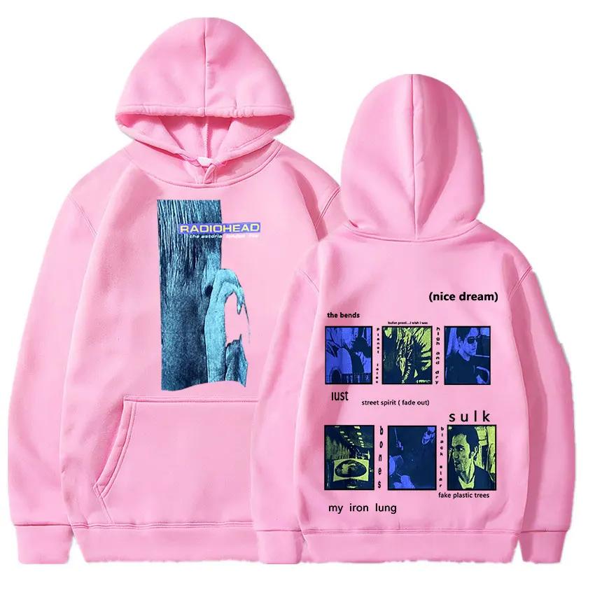 Radiohead Vintage Print Hoodie Men's Gothic Clothes for Teens Hip Hop Rock Band The Bends Music Album Hooded Sweatshirts Unisex
