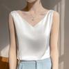 Acetic Acid Satin V Neck Suspender Vest Women Summer Fashionable Versatile Imitation Silk Sleeveless Inner Top New