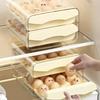 Double-Layer Stackable Refrigerator Egg Storage Drawer Box